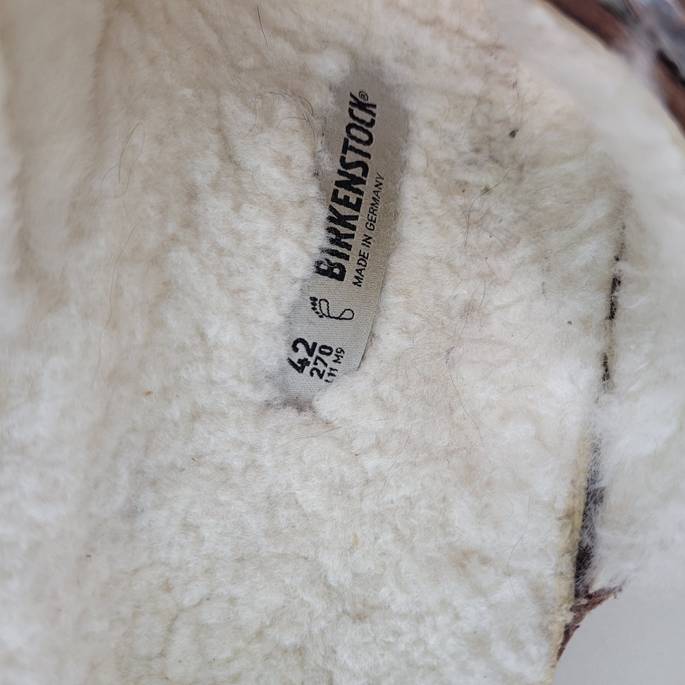 Birkenstock Size 11 Arizona Shearling Two Strap Sandals Sherpa Lined - Picture 5 of 7